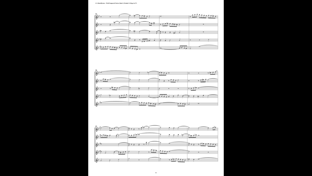 J.S. Bach - Well-Tempered Clavier: Part 2 - Prelude 11 (Saxophone Quintet)