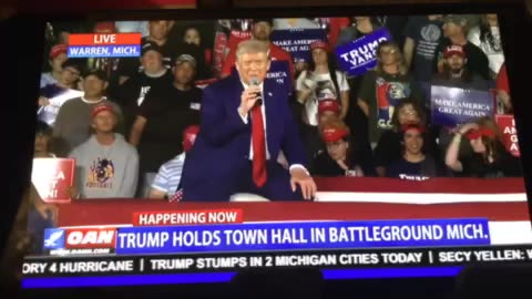 OANN Trump holds town hall in warren Michigan Friday 07:43 pm