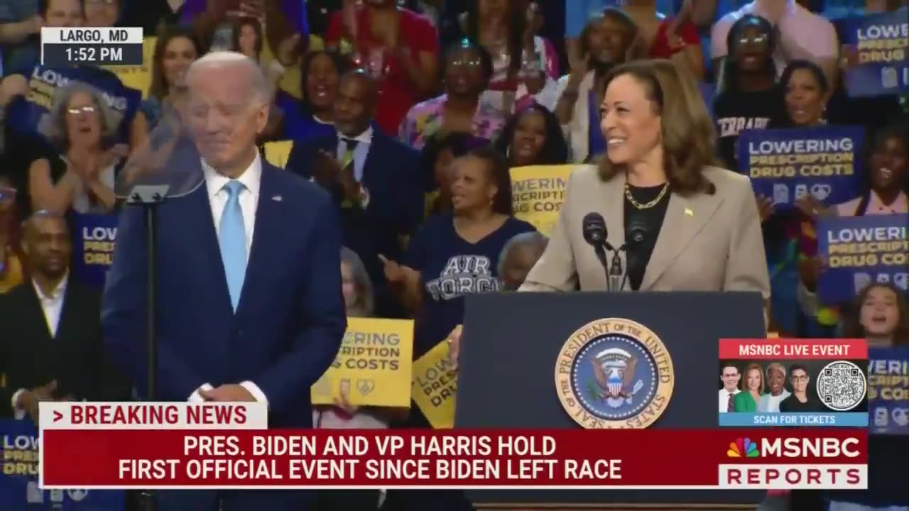 Crowd chants 'Thank you, Joe' for the President abandoning his reelection bid