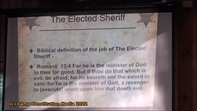 The Sheriff and the Citizen, with Pastor David Whitney at Camp Constitution 2022