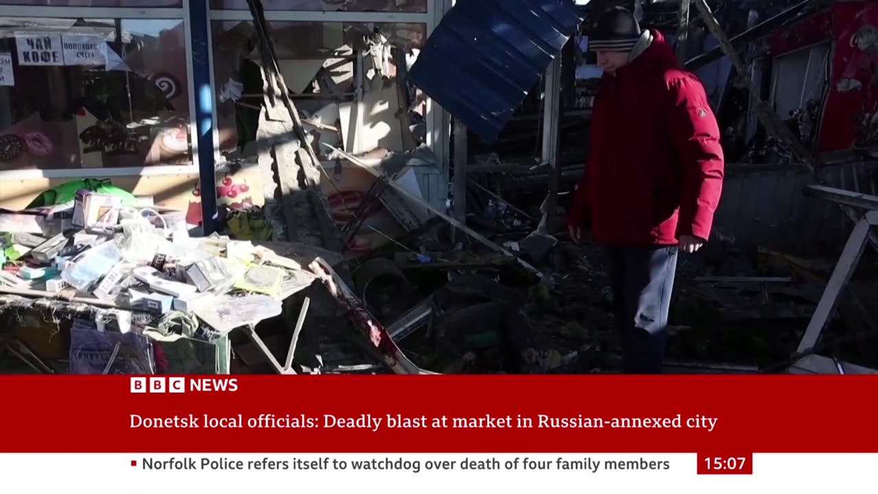 Donetsk: Deadly blast hits market in Russia-held Ukraine city, officials say