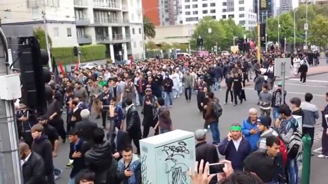 Huge Islamist march in Melbourne, Australia.
