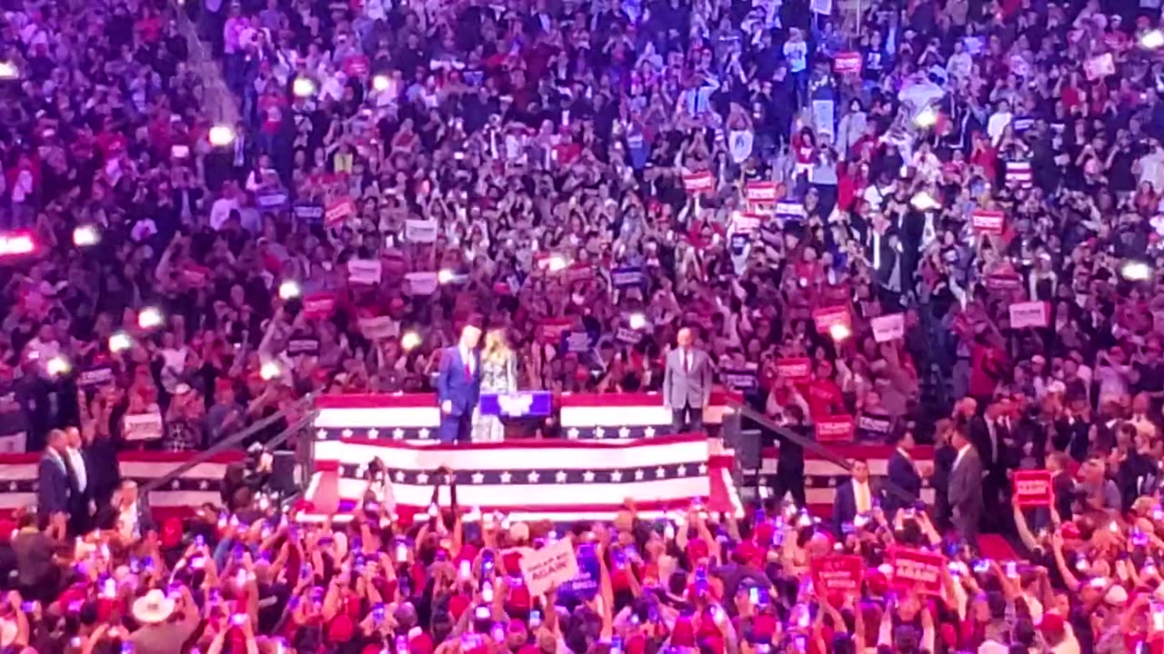 Trump takes stage at Madison Square Garden.... audience view