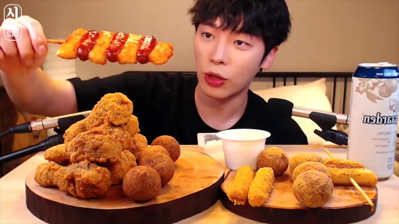 Mukbang Chicken🍗🍺BHC Cheese ball, Rice Cake Eating show