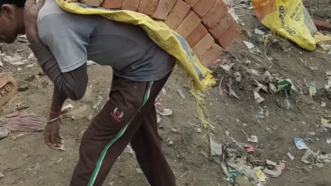 Hard work by indian labour