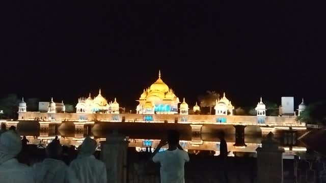 View of kusum sarovar (Goverdhan) in night