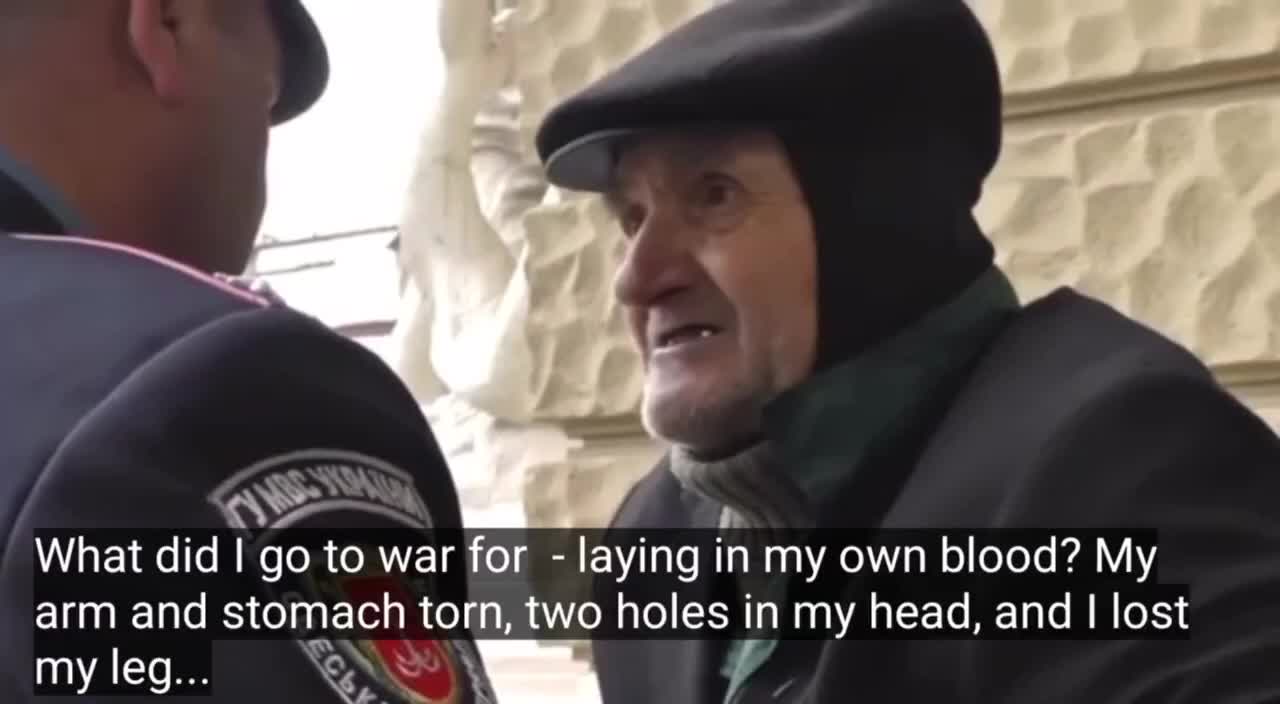 WWII Veteran asks Ukrainian general why did he went to war for (28/03/2022)