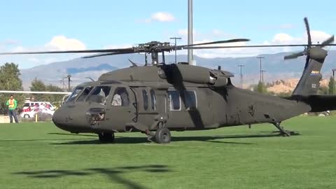 Army Helicopter blackhwk Startup and takeoff at riddle