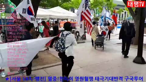 ★[서울 18차-행진] 멸중!한미이 영원혈맹 태극기대반격 구국투어(태투!) [태평TV] 180505토