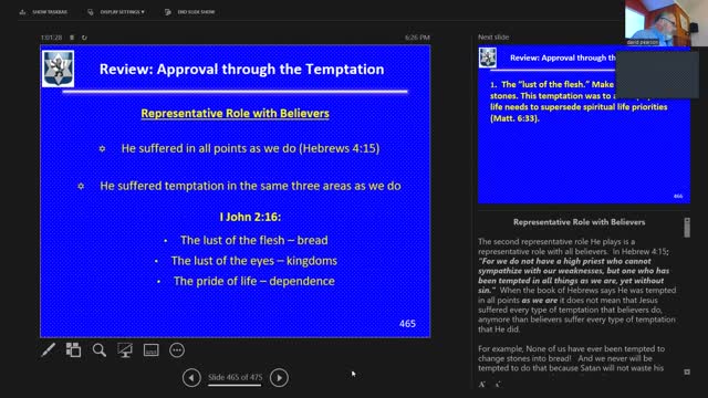 Wednesday June 8,2022 - Life of the Messiah 43: Temptation - Conclusion