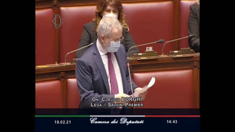 🔴 On. Claudio Borghi in Aula, discussione fiducia Governo Draghi (18/02/2021)