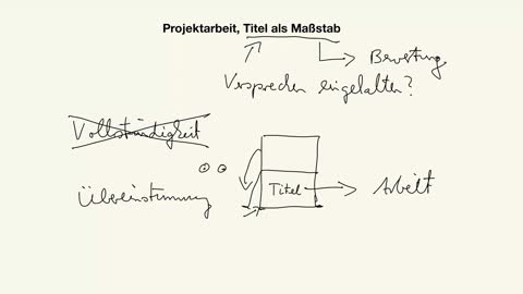 Projektarbeit, Titel als Maßstab