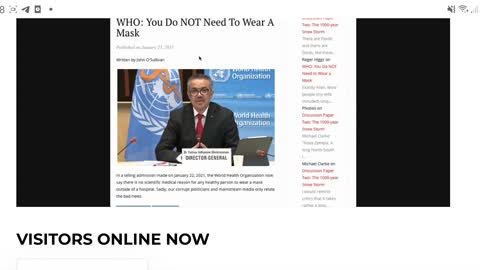 NO MORE MASKS SAYS W.H.O??