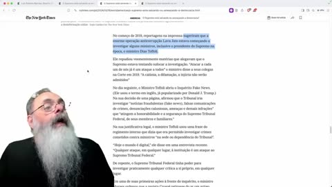 REPORTAGEM no NY TIMES mostra que STF AUTORITÁRIO surgiu do MEDO da LAVA JATO, não pela DEMOCRACIA