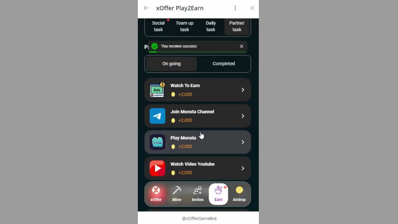 new mining mini app telegram xoffer