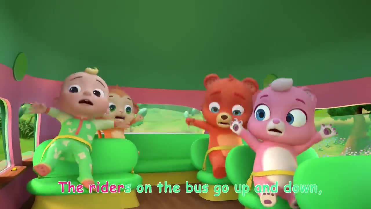 Wheels on the Bus with Baby Animals - CoComelon Animal Time - Animal Nursery Rhymes