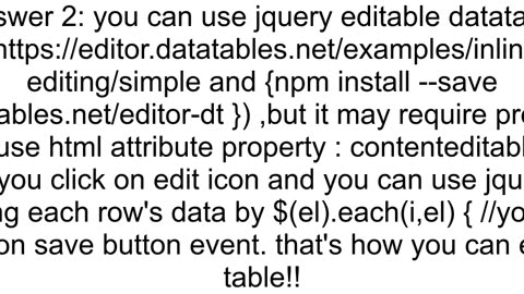 jQuery Editable datatable