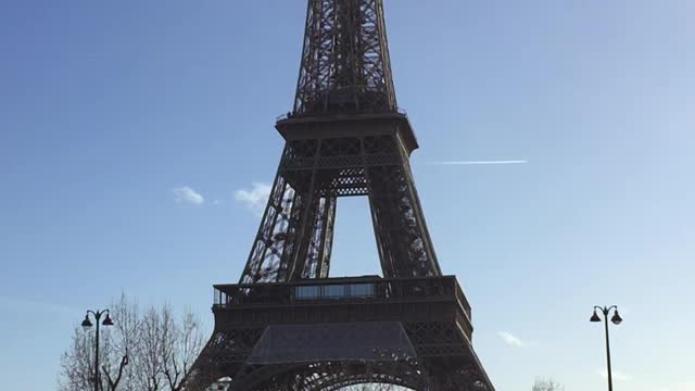 Eiffel Tower on a sunny day before COVID-19