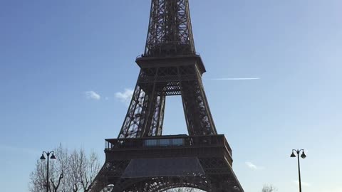 Eiffel Tower on a sunny day before COVID-19