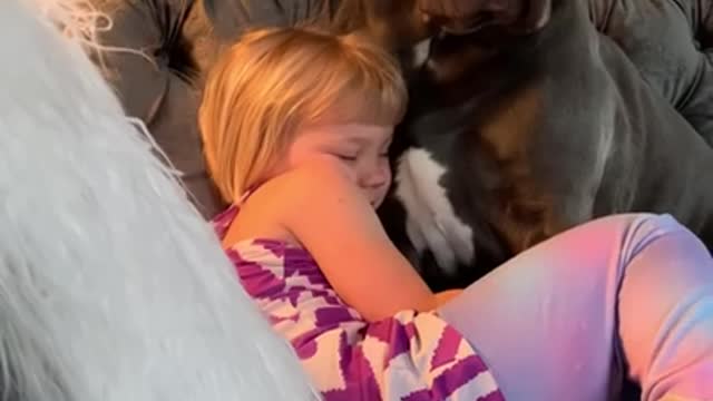 Cane Corso and his kid hug it out 😍😍