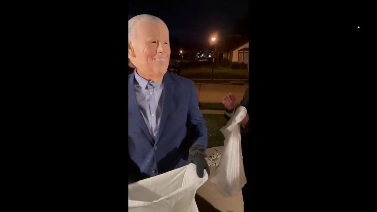 Kids Trick or Treating as Creepy & Senile Joe Biden