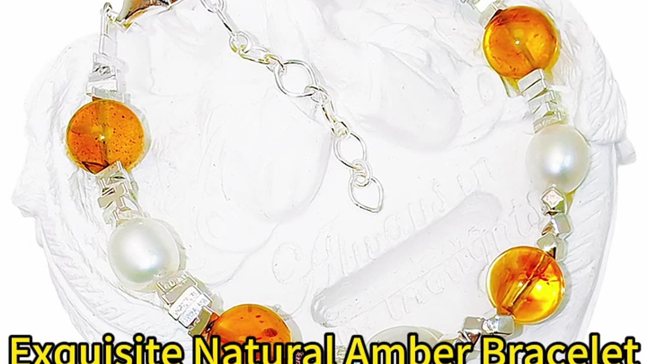 GN-20241028-05 Exquisite Natural Amber Bracelet with Pearl S925 Silver Fashion Women's Jewelry