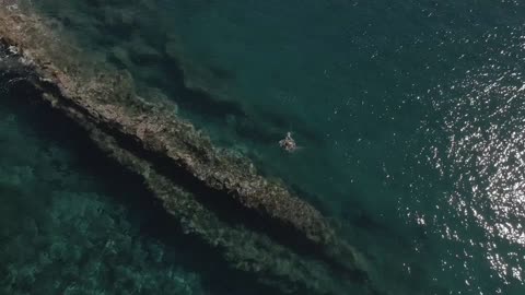 A man swimming in the ocean