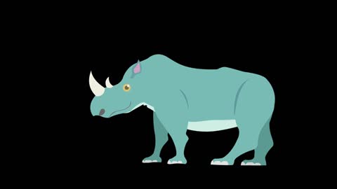 Simple flat painting Windmast animal rhinoceros mg animation