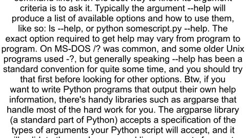 As a normal user how would I know how many arguments and what arguments I need to pass in a command