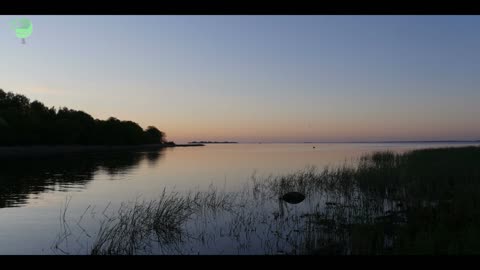 sunset on lake evening hd