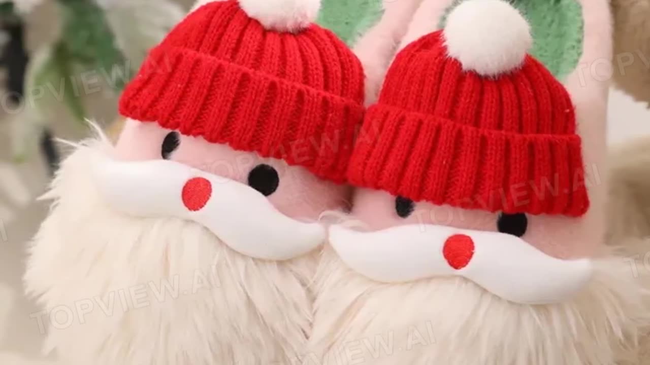 Santa CozyToes: Plush Winter Slippers for Festive Comfort"