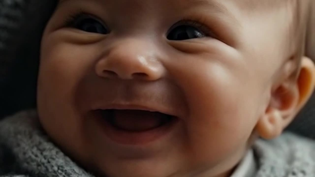 innocent newborn laugh