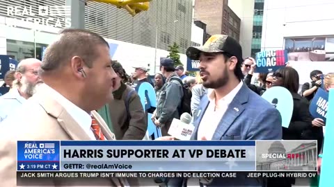 HARRIS SUPPORTER AT VP DEBATE