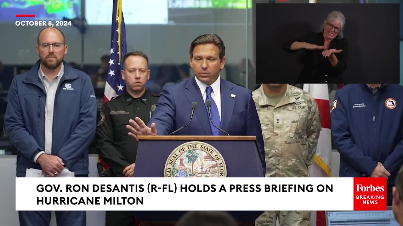 BREAKING NEWS- Gov. Ron DeSantis Gives Update On Hurricane Milton As It Bears Down On Florida