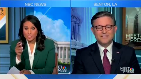 Mike Johnson fact-checks NBC anchor's fake "fact check" live on the air