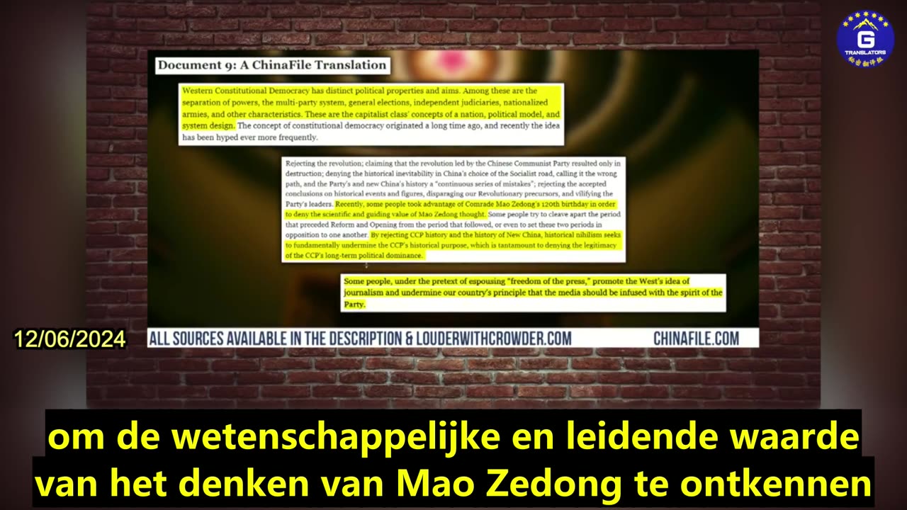 【NL】Document 9 van de CCP stelt duidelijk dat constitutionele waarden een existentiële bedreiging...