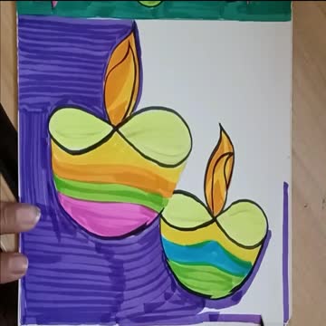 Happy Diwali Card | Happy Diwali Easy Drawing | Diwali Drawing For Kids | Diwali Drawing For Grade 2