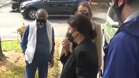 Rashida Tlaib on camera saying that she only wears a mask for political reasons.