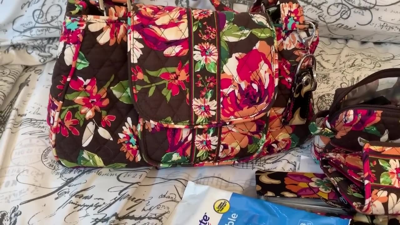 Bag of the day. What's in my Vera Bradley Edie Satchel.