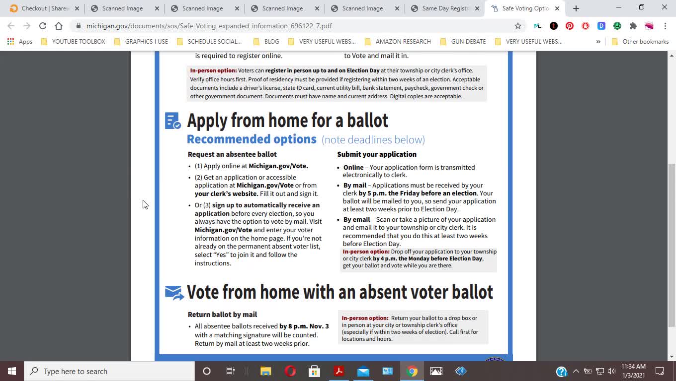Michigan Voter Registration Guidelines For 11-3-2020