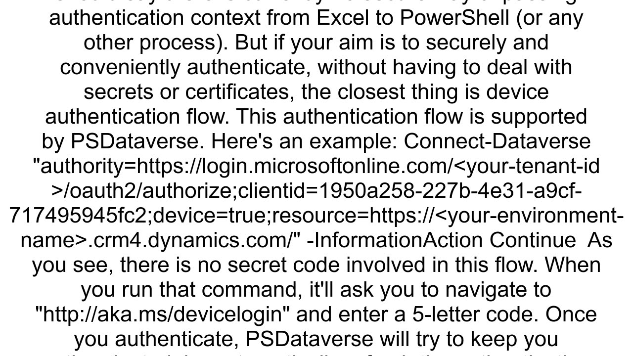 Link Excel Officejs with Powershell Dataverse PSDataverse