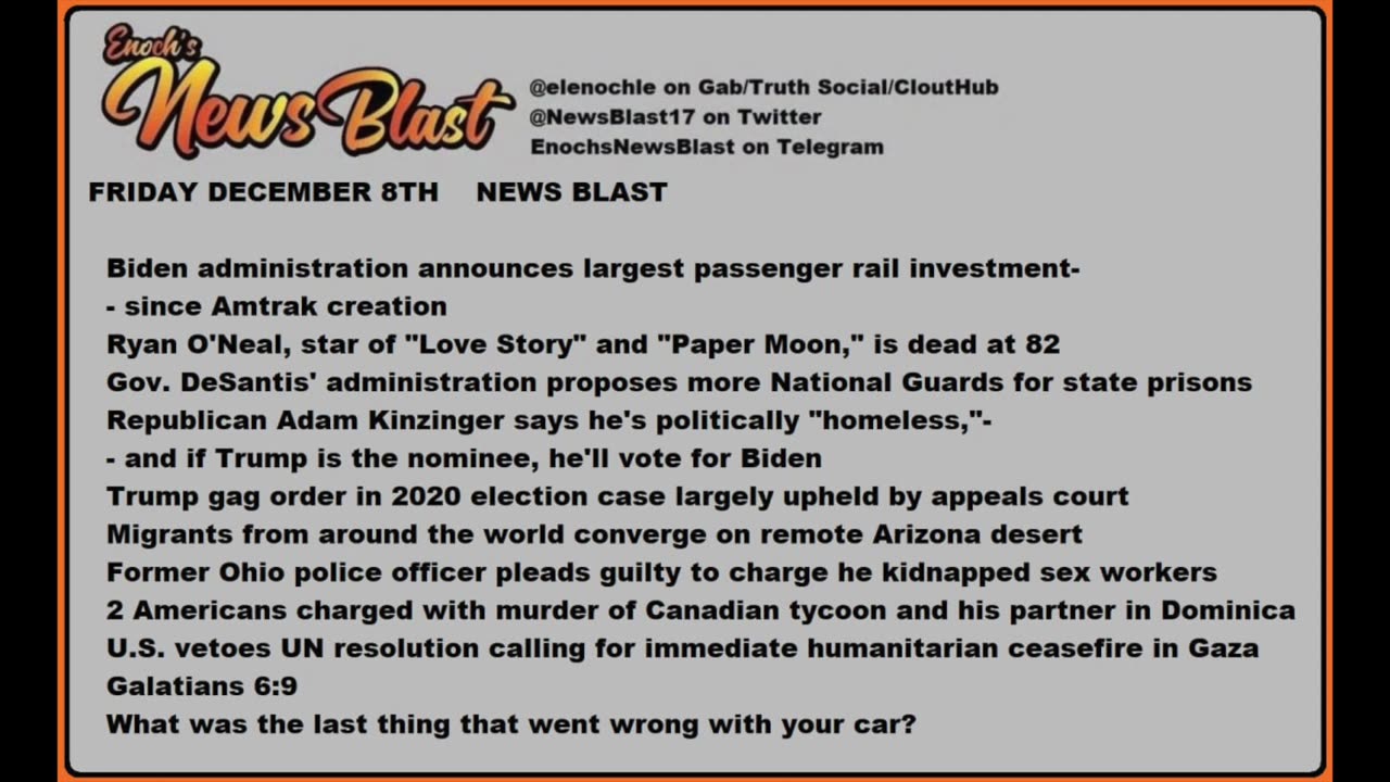 Friday November 8, 2023 News Blast