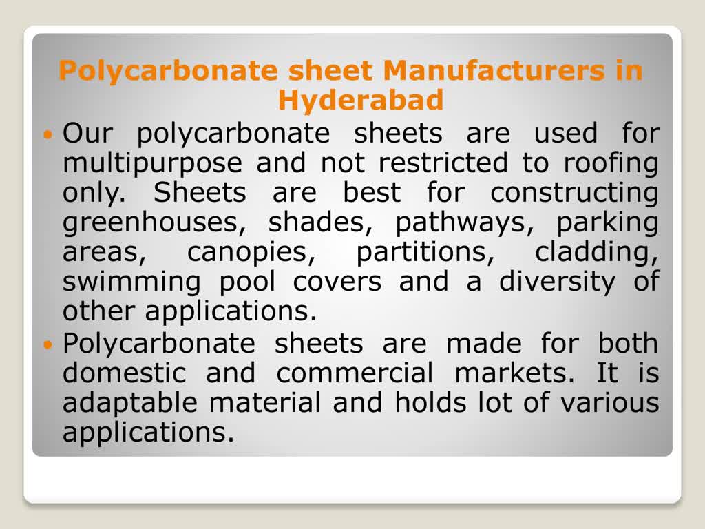 Top Polycarbonate sheet Manufacturers in chennai