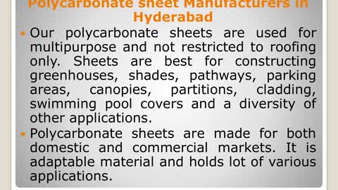 Top Polycarbonate sheet Manufacturers in chennai