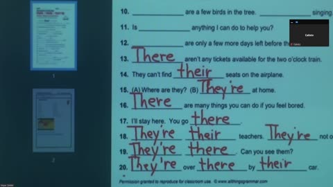 9/4/24 There, Their and They're Allí, ellos y ellos son