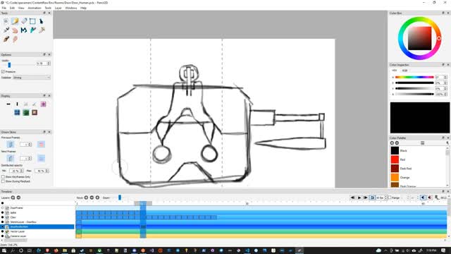 Cell Animation For Door (part 2) - clamp release side spike