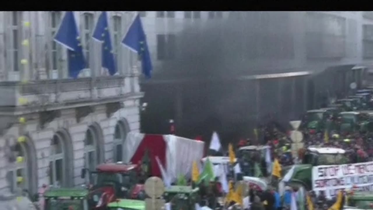 Traktoren blockieren Straßen in Brüssel