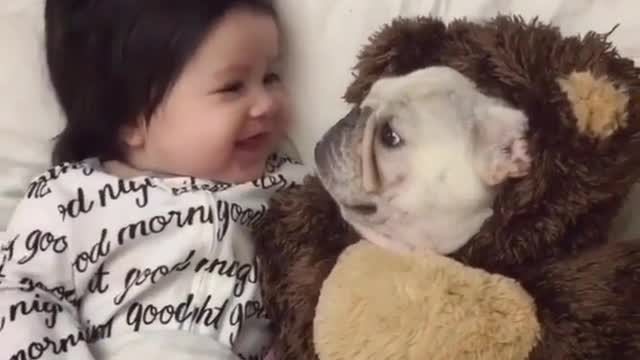 Baby and dog