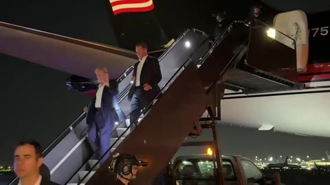 Trump Disembarking from Private Jet After Assassination Attempt (2024)