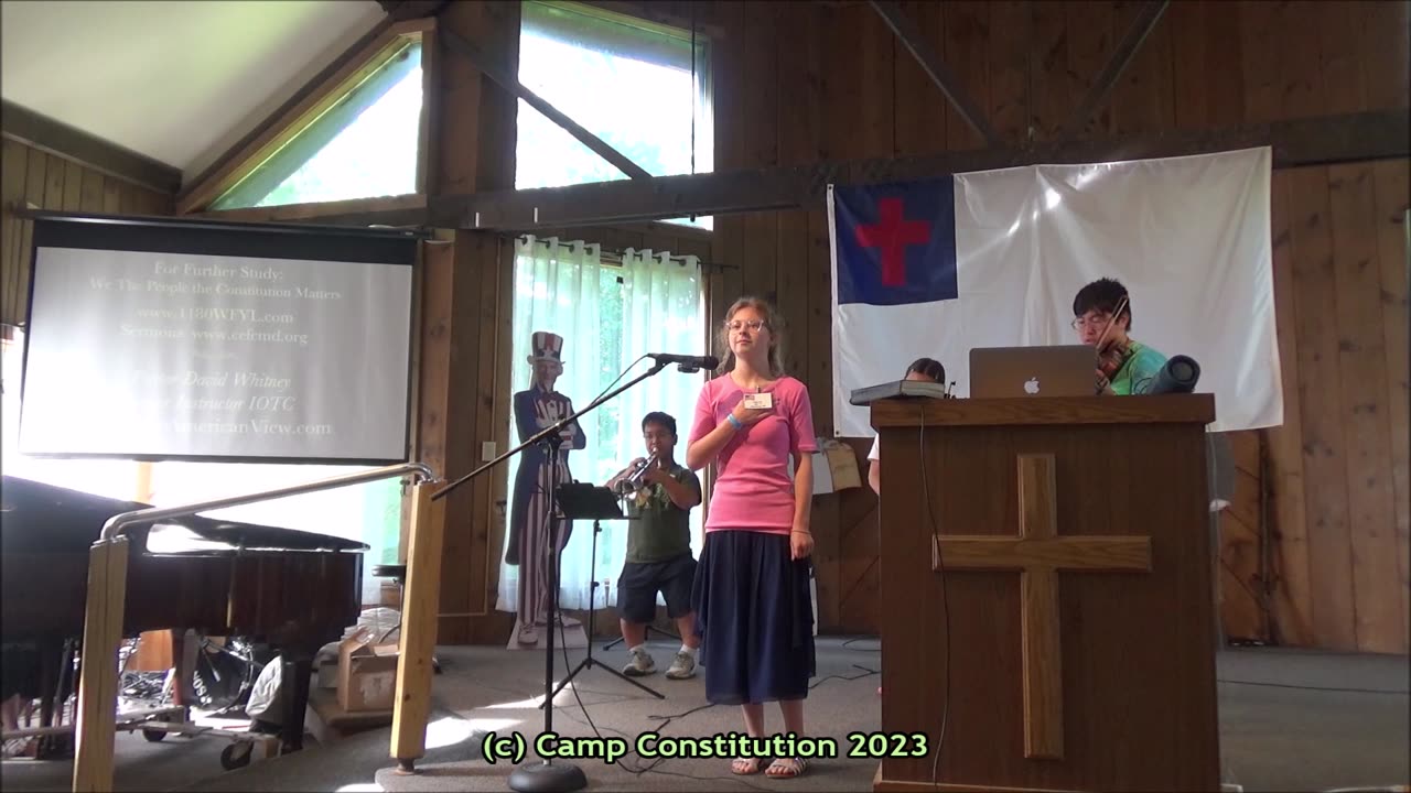 The Camp Constitution Band Performs the Star Spangled Banner, at Camp Constitution 2024